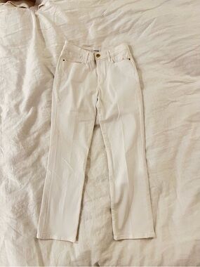 FRAME Le High Straight Jeans in White